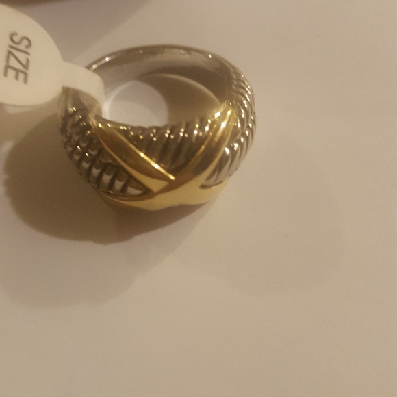Braided X  Crossover Tapered Band Ring NEW DESIGNER 🧑‍🎨 INSPIRED 🧑‍🎨 crisscross - Picture 15 of 16